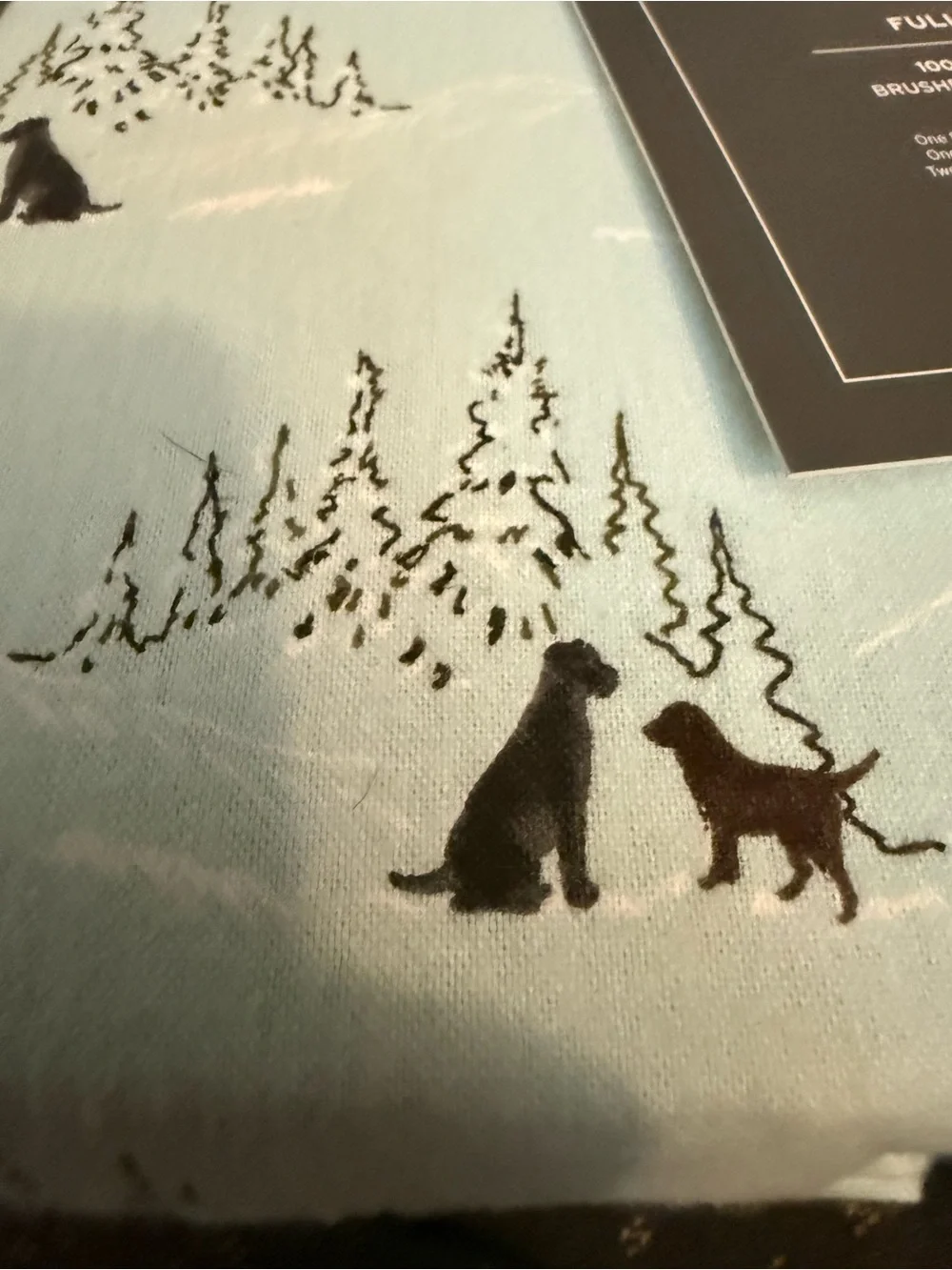 Eddie Bauer Light Blue Sheet Set with Black Dog Silhouettes. FULL Size. NEW